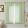 Gwine Light Green Sheer Curtains 72 Inches Long 2 Panels Set by Gwine