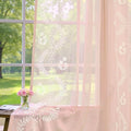 jinchan Belrose Winslow Pink Sheer Curtains 84 Inch by JINCHAN