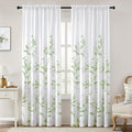 HOMEIDEAS Non-See-Through Sage Green and White Privacy Sheer Curtains 52 X 96 by HOMEIDEAS