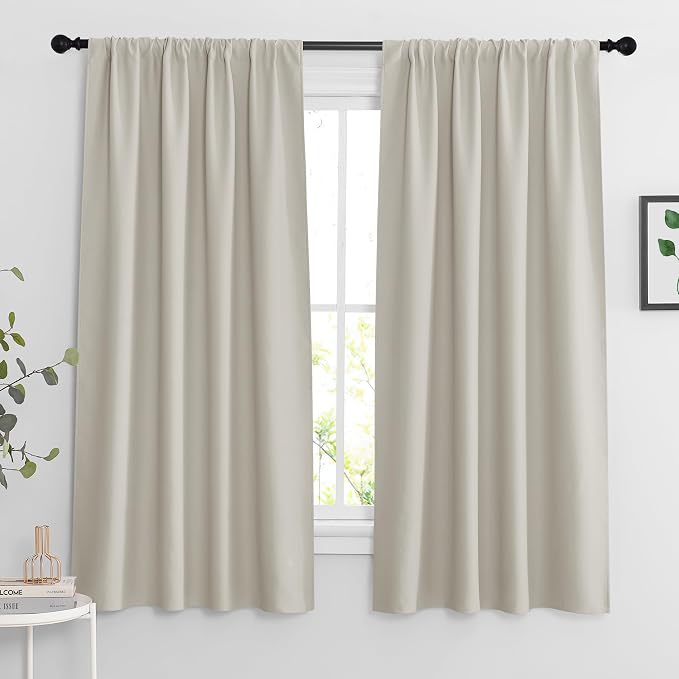 RYB HOME Extra Wide Curtains for Bedroom Living Room 63 inches Long, Thermal by RYBHOME