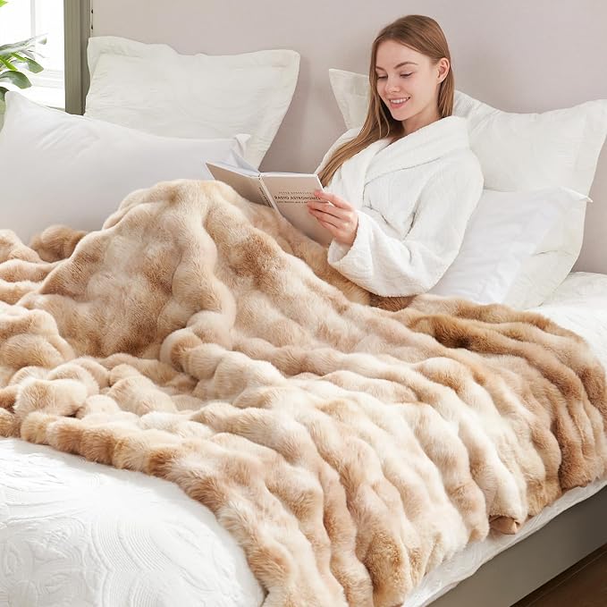 Cozy Bliss Faux Fur Throw Blanket by CozyBliss