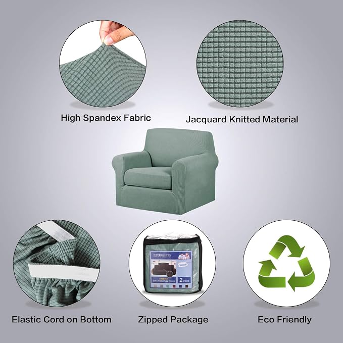 H.VERSAILTEX 2-Piece Spandex Stretch Sofa Slipcover - Image 4