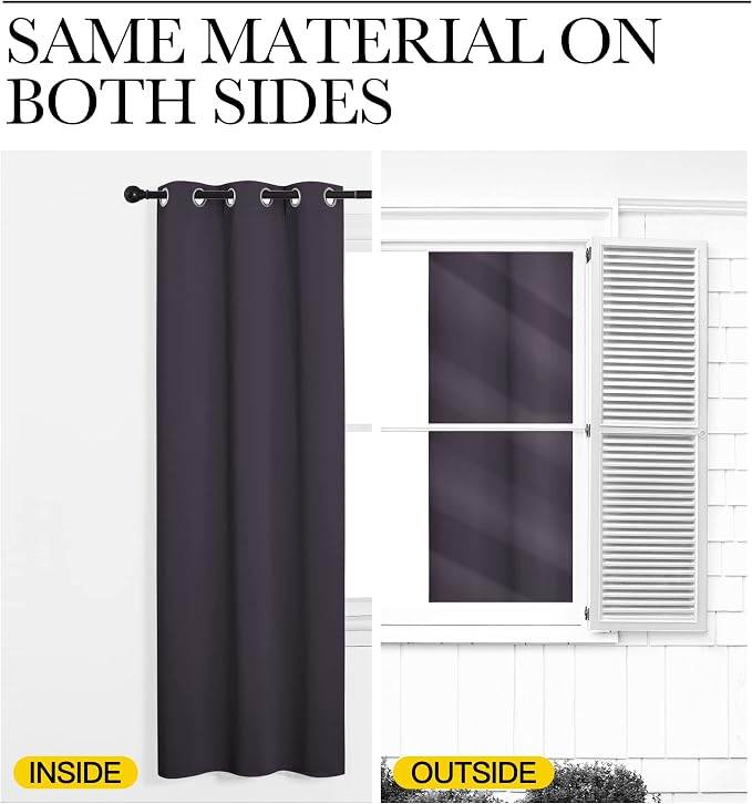 NICETOWN Greyish Purple Blackout Curtains 48 inches Length - Image 5