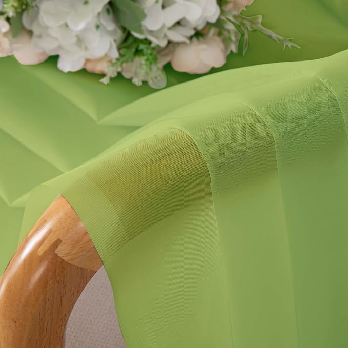 OVZME Sheer Curtains 63 inch Length 2 Panels Set - Image 3