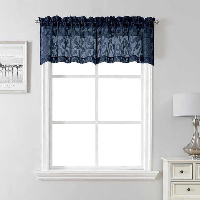 Lecloud Leia Navy Blue Sheer Valances by Lecloud