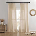 Joydeco Linen Curtains 72 Inch Length 2 Panel Sets, Light Filtering Curtains by JOYDECO
