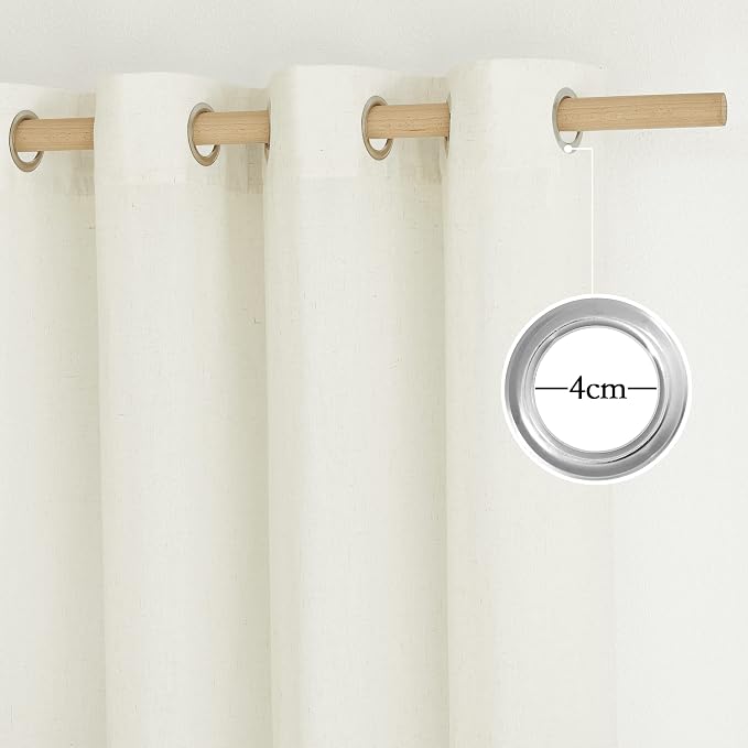 NICETOWN Thick Linen Bedroom Curtains 90 inches Long, Grommet Privacy Assured - Image 2