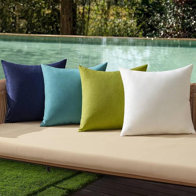 MIULEE Pack of 4 Decorative Outdoor Throw Pillow Covers Linen Waterproof Pillow by MIULEE