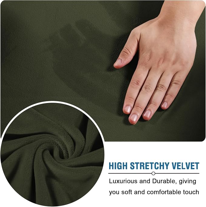 H.VERSAILTEX Real Velvet Plush 3 Piece Stretch Sofa Covers Couch Covers - Image 5