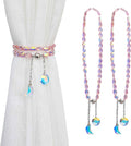PEDOBO Magnetic Curtain Tiebacks, 2 Pack Crystal Beaded Sun & Moon Pendants by PEDOBO
