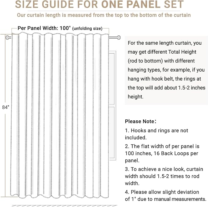 100% Blackout Shield Linen Blackout Sliding Door Curtains - Image 7