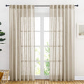 NICETOWN Sheer Curtains 84 inches Long, Linen Textured Rod Pocket & Back Tab by NICETOWN