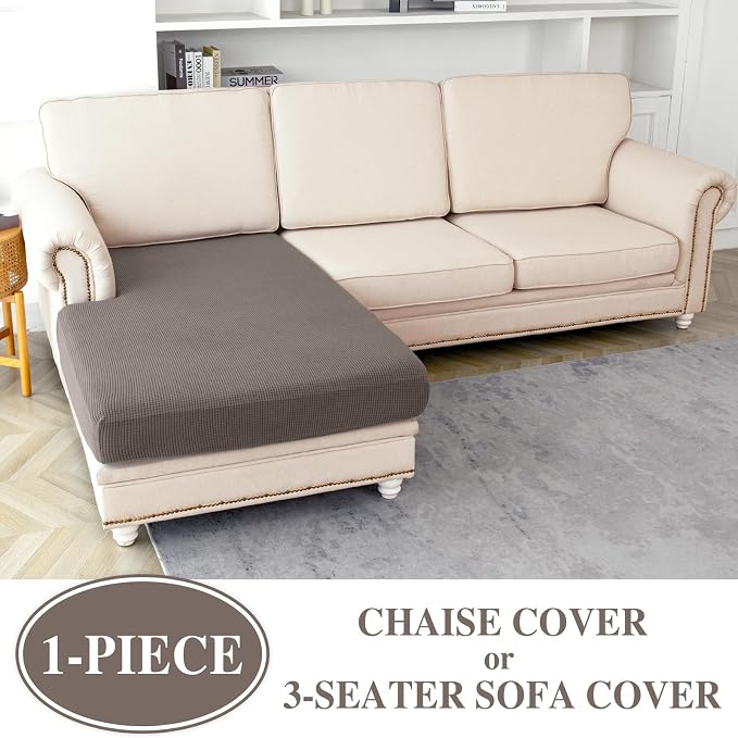 Couch Cushion Cover Chaise Lounge Cover Washable Separate Seat Chaise Couch - Image 2