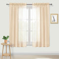 DWCN Beige Sheer Curtains Semi Transparent Voile Rod Pocket Curtains by DWCN