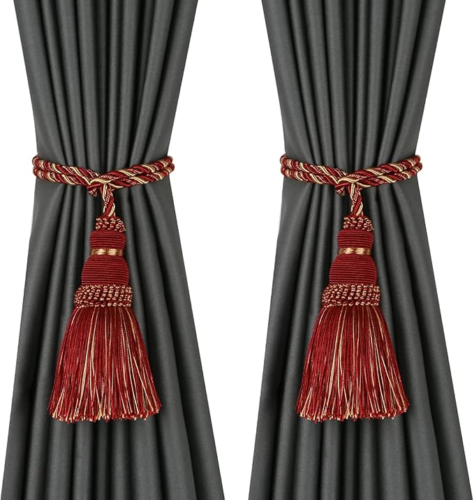 Fenghuangwu 2 Pack Curtain Tie Backs Rope Tassels by fenghuangwu