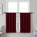 Simplebrand Ava Burgundy Short 36 Inches Blackout Curtain 2 Panels Set by Simplebrand