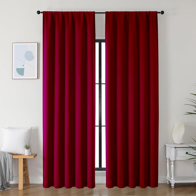 Simplebrand Ava Red Blackout Curtains by Simplebrand