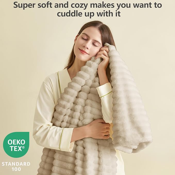 HIMEET Linen Ribbed King Size Blanket - Image 2