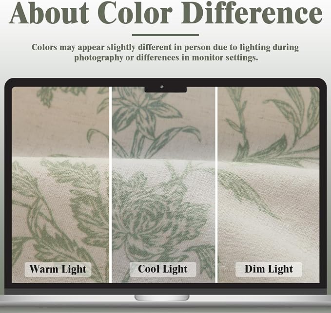 Floral Blackout Curtains Sage Green Printed Curtains Floral Blackout Curtains - Image 5