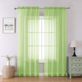 Lecloud Lime Sheer Curtains 84 Inches Long 2 Panels, Solid Voile Light by Lecloud