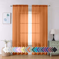 Aiyufeng Orange Sheer Curtains 84 Inches Long 2 Panels Set, Light Filtering by Aiyufeng