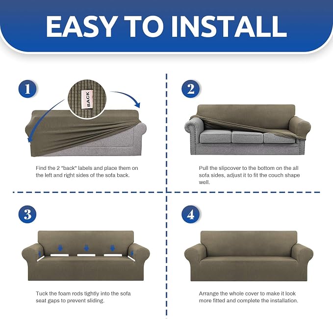 KEKUOU Stretch Sofa Cover Slipcover ，Couch Covers - Image 7