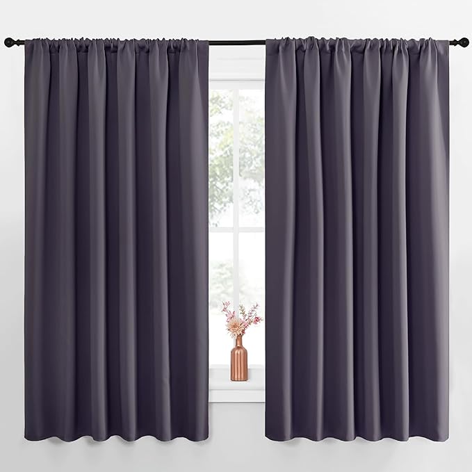 NICETOWN Blackout Curtains for Bedroom, 1 Pair, 62 by 63-inch, Window Treatment by NICETOWN