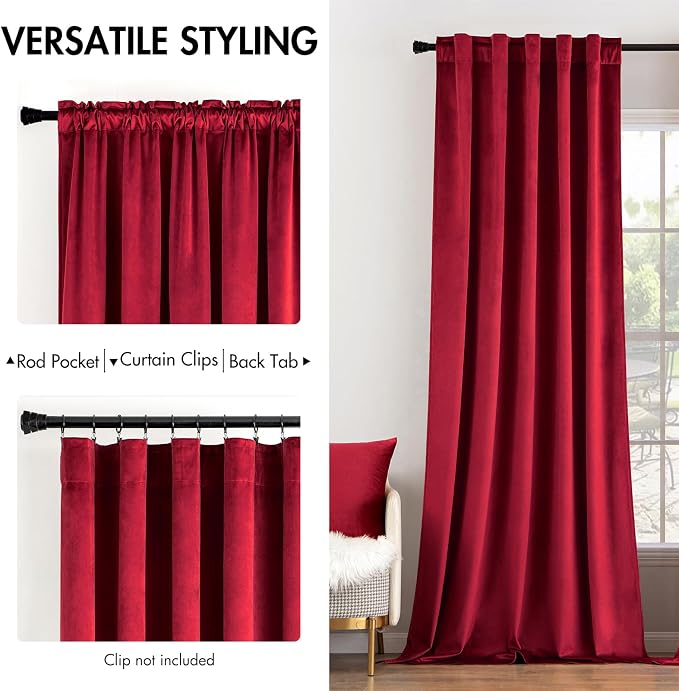 MIULEE Velvet Curtains 96 inches - Image 2