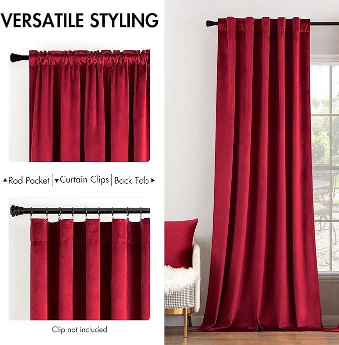 MIULEE Velvet Curtains Luxury Blackout Curtains - Image 2