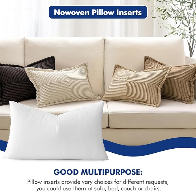 MIULEE Pillow Insert 20x26 Inch, Decorative Rectangle Throw Pillow Inserts - Image 4