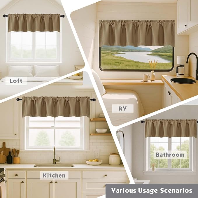 Chyhomenyc Taupe Blackout Valances - Image 7