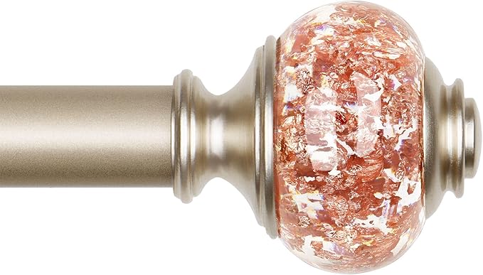 Curtain Rods for Windows 48 to 84 Inch, USFOOK 7/8 Inch Rose Gold Curtain Rod by USFOOK