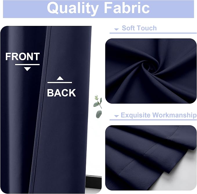 Simplebrand Ava Navy Blue Blackout Curtains - Image 3