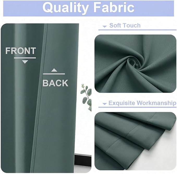 Simplebrand Ava Dark Green Blackout Curtains - Image 3