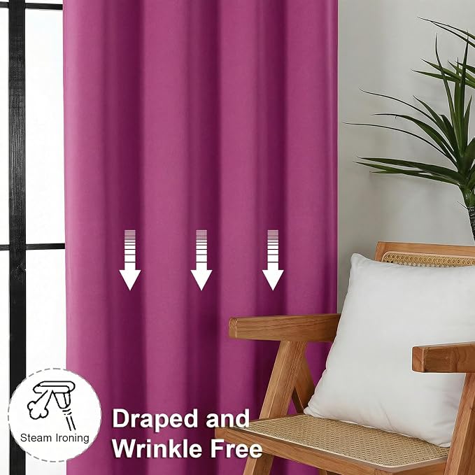 Simplebrand Ava Hot Pink Blackout Curtains - Image 8
