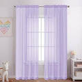 OVZME Lavender Sheer Curtains 84 Inches Long 2 Panels by OVZME