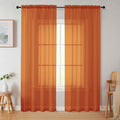 Orange Sheer Curtains 84 Inches Long 2 Panels, Soft Airy Light Filtering by WelvetBLK