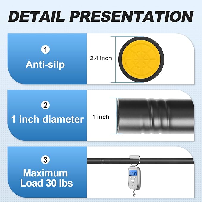 CorkLatta Black Shower Curtain Rod 31 to 80 Inch, 1 Inch Diameter Adjustable - Image 3