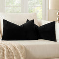MIULEE Black Decorative Lumbar Throw Pillow Covers 14x24 Inch by MIULEE