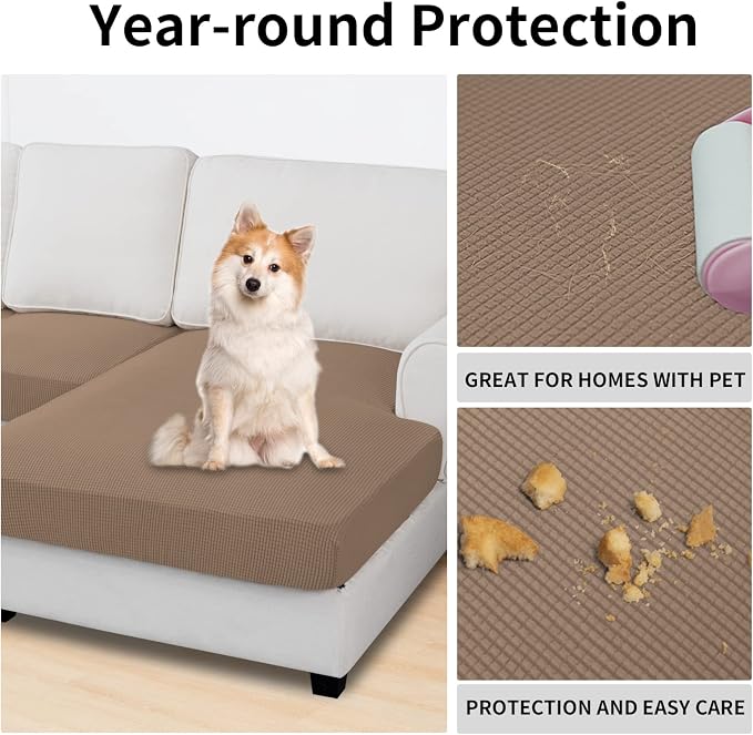 Easy-Going Stretch 3 Pieces Couch Cushion Covers - Image 3
