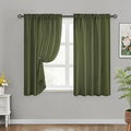 HOMEIDEAS Non-See-Through Olive Green Privacy Sheer Curtains, 52 X 54 Inches by HOMEIDEAS