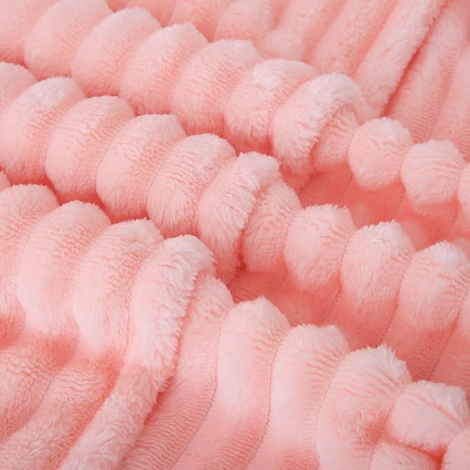 Light Pink Fleece Throw Blanket 108”×90” - Image 5