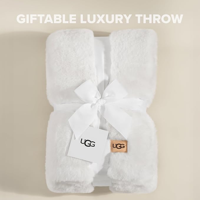 UGG Euphoria Faux Fur Throw Blanket, Warm Fluffy - Image 3