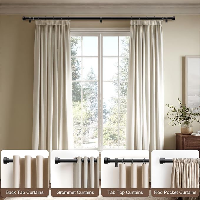 Lootkell Modern Matte Black Curtain Rods - Image 5