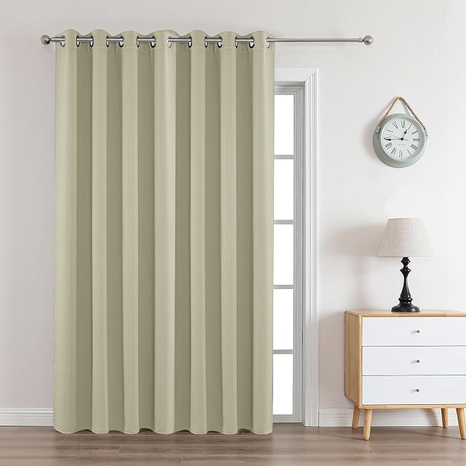 Joydeco Light Beige Custom Solid Single Blackout Curtain by JOYDECO