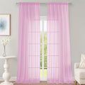 OWENIE Sheer Pink Curtains 108 Inches Long by OWENIE
