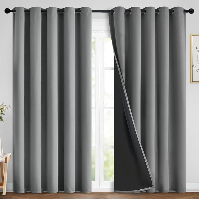 Yakamok 100% Blackout Curtains 84 Inches Long, 2 Thick Layers Heat and Full by Yakamok