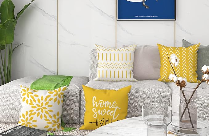 YCOLL Pillow Covers 18x18 Set of 4, Modern Sofa Throw Pillow Cover, Decorative - Image 7