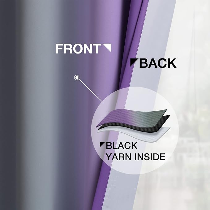 Yakamok Ombre Purple and Grey Curtains - Image 5