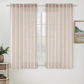 MIULEE Natural White Linen Curtains 40 Inch Long by MIULEE